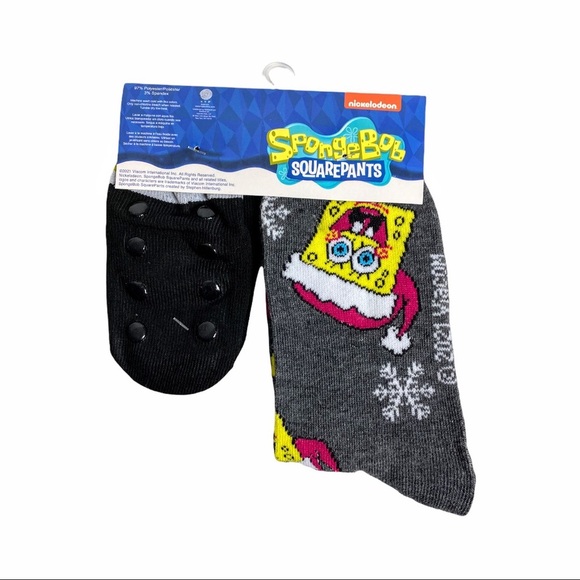 NWT SPONGE BOB CREW SOCKS AND MATCHING DOG BOOTIES - Picture 9 of 11